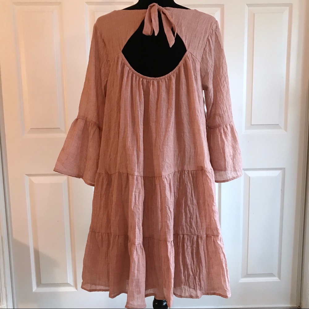 LAST 1! Crescent “Cindy” Babydoll Dress Dusty Rose - Picture 5 of 8